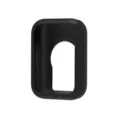 Black silicone protective case for smart fitness tracker band, flexible soft housing cover. - Black