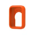 Orange silicone protective case detail view, featuring smooth texture and precise cutouts for use. - Orange