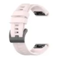 Pink silicone smartwatch replacement band detail with secure quick release buckle. - 20mm / Light Pink