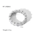Titanium steel zircon eternity ring with square cut stones, elegant fashion jewelry detail. - Size 7 / Square Style (HF-J1828-S) / Silver