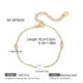 Pulsera de cadena de perlas de agua dulce de acero inoxidable chapado en oro 18K. - Estilo Perla de Agua Dulce Circonia (BX-BP9205) / Chapado en oro 18K