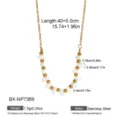 Stainless steel 18K gold plated shell bead necklace, trendy light luxury U-shape design. - European Style (BX-NP7369)