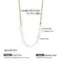 Natural Mabe Pearl Beaded U-Shaped Necklace Stainless Steel 18K Gold Plated Jewelry - European Style (BX-NP7371)