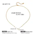 Collana con perle d'acqua dolce in acciaio inossidabile placcato oro 18K gioiello - Stile Perla Multi-perla (BX-NP7179) / Oro 18K