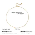 Collar de perlas de agua dulce de acero inoxidable chapado en oro 18K detalle moda - Estilo Cadena Fina Cuentas Colgante Triple Perla (BX-NP7185) / Chapado en oro 18K