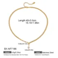 Detalle de collar de acero inoxidable dorado con colgante de perla 40+5cm longitud impermeable. - Estilo Cadena Clavícula Colgante Estrella Perla (BX-NP7186) / Chapado en oro 18K