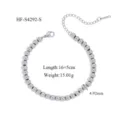 Bracelet de boules en acier inoxydable pour femmes bijoux de mode chic longueur 16+5cm - Style Perle Ronde (HF-S4292-S)
