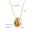 Gold titanium steel teardrop pendant necklace elegant geometry fashion jewelry 42+5cm - HF-X2499-G