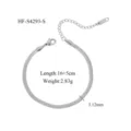 Détail bracelet chaîne serpent acier inoxydable, longueur 16+5cm, poids 2.83g, largeur 3.12mm. - Style Chaîne Serpent (HF-S4293-S)
