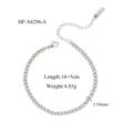 Détail du bracelet chaîne gourmette en acier inoxydable montrant longueur, poids et largeur. - Style Chaîne Cubaine (HF-S4296-S)