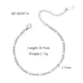 Bracelet chaîne Figaro en acier inoxydable argenté pour femme bijoux de mode - Style Chaîne Figaro (HF-S4297-S)