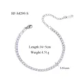Vue détaillée d'un bracelet tennis en zirconium étincelant avec chaîne d'extension réglable. - Style Chaîne de Tennis Strass (HF-S4299-S)