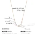 Edelstahl Naturperlen Halskette für Damen, elegante 18K vergoldete Perlenkette neu. - Barock Süßwasserperle Halskette (BX-NP7100) / 40.0+5.0cm