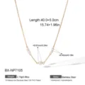 Collier en acier inoxydable plaqué or 18K avec perles d'eau douce chaîne réglable élégant design. - Collier Pendentif en Perle Exquis (BX-NP7105)