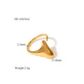 Edelstahl unregelmässige geometrische offene Ring mit poliertem Finish, Modeschmuck. - Dreidimensionaler Dünner Unregelmäßiger Stil (HF-J1634-G) / Gold