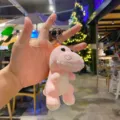 Süßer rosa Plüsch Dinosaurier Schlüsselanhänger, weiche Stofftier Tasche Anhänger Auto Zubehör. - Rosa