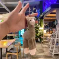 Cute plush alpaca keychain bag pendant cute stuffed animal key ring soft toy gift for kids - Gray