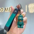 Cute cartoon bear silicone keychain, dark green strap variant, stylish creative car key pendant. - Silicone Nordic Bear-Green