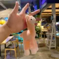 Plush alpaca keychain cute stuffed animal bag charm fluffy pink llama key ring - Pink