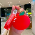 Süßer Apfel Silikon Münzbeutel Schlüsselanhänger Obst Serie Tasche Anhänger Geschenk - Obst Münzbörse - Apfel