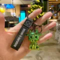 Electroplated colorful deer keychain cute metal art toy bag pendant for car decoration. - Green