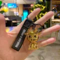 Electroplated glossy gold deer keychain cute bag pendant and car ornament variant item SKU - Yellow