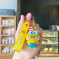 Cute cartoon duck keychain silicone bag charm creative PVC pendant for keys backpack and car. - Dou Dou Duck