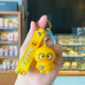 Cute yellow duck cartoon PVC keychain bag pendant silicone car key ring accessory - Doctor Duck
