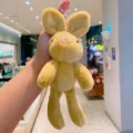 Cute plush rabbit keychain fluffy bag charm soft bunny doll pendant for backpack keys - Brown