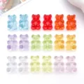 Transparante acryl gummy beren kralen hanger DIY sieraden accessoires 19x12mm - Willekeurig Gemengd Verticaal Gat
