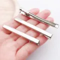 Silver metal square hair clips duckbill clip DIY accessories for making cute hairpins. - Thin Rectangular Clip (25998) / 1 Piece Pack (60x8mm) / Silver Tone