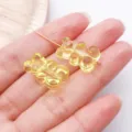 19x12mm Duidelijke Gele Acryl GUMMIE Beer Kralen DIY Sieraden Maken Ketting Armband - Transparant Geel Verticaal Gat