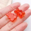 19x12mm transparante oranje acryl gummibeer tussenkraal hangers DIY sieraden maken - Transparant Oranje Verticaal Gat