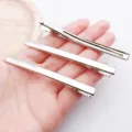 Silver metal hair clips duckbill clips DIY hair accessories for women styling 3pcs set - Long Rectangular Clip (25999) / 1 Piece Pack (80x8mm) / Silver Tone