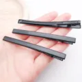 Black metal rectangular duckbill hair clips set DIY hairpin hair accessories variant. - Long Rectangular Clip (26007) / 1 Piece Pack (80x8mm) / Black Tone