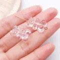19x12mm doorzichtige acryl beer hanger schattig diy sieraden maken kralen accessoires - Transparant Roze Verticaal Gat