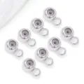 Zilverkleurige metalen siliconen stopper kralen voor DIY armband ketting sieraden - 1 Stuk/Verpakking (3mm Gat 0.4mm met Lus) / Dik Zilver (T115)
