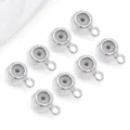 Zilveren siliconen stopper kralen DIY schuif bedels voor handgemaakte armbanden. - 1 Stuk/Verpakking (4mm Gat 0.8mm met Lus) / Dik Zilver (T117)