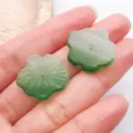 Perles en verre feuille de lotus verte pour accessoires de bijoux DIY épingle à cheveux 2pcs - Feuille de Lotus / 1 Pièce/Paquet (22x20mm) / Vert