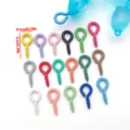 Colorful iron screw eye pins for DIY jewelry making, durable 10x5mm hanging loop charms. - Random Mixed Colors