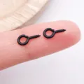 Black Mini Eye Screws DIY Jewelry Accessories 9x4mm Small Metal Screw Eye Pins Pendants - 9x4mm / Black