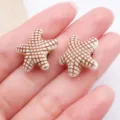 Acrylic starfish large hole beads charms for DIY jewelry making and bracelet accessories. - Brown Straight-Through Marine Starfish / 1 Piece