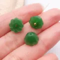 Perles de gousse de lotus en verre vert DIY fabrication de bijoux artisanat accessoires - Capsule et Graine de Lotus / Lot de 1 Pièce (10x7mm) / Vert