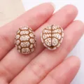 Acrylic turtle shell large hole beads pendant charm for DIY jewelry making accessories - Brown Marine Turtle Shell / 1 Piece