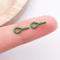 Small 9x4mm mini metal screw eye pins candy colored diy jewelry hanging connectors - 9x4mm / Dark Green