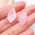 Perles en verre roses en forme de pétale pendentif diy pour la création de bijoux - Pétale de lotus / 1 Pièce (20x11mm) / Dégradé Rose Blanc