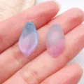 Pendentif en verre fleur de lotus dégradé accessoire bijoux DIY perle artisanat - Pétale de lotus / 1 pièce (20x11mm) / Dégradé Violet et Bleu