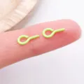 Mini neon green screw eye pins, small metal eyelets hooks for DIY jewelry crafts. - 9x4mm / Fluorescent Green