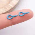 Colorful iron screw eye pins for DIY jewelry making charm bracelet necklace pendants findings 10x5mm - Blue