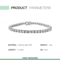 S925 Sterlingsilber Moissanite Tennisarmband 7 Zoll 4mm 12g glänzender Luxus Damen Schmuck - 925er Silber / 4mm 7 Zoll
